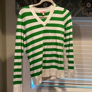 Lilly Pulitzer sweater green striped size small. Good used condition
